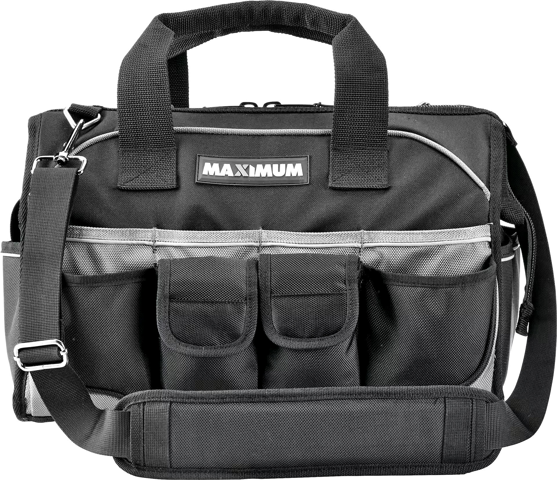 MAXIMUM Duffle Tool Bag w/ Shoulder Strap, 46 Pockets, 16-in