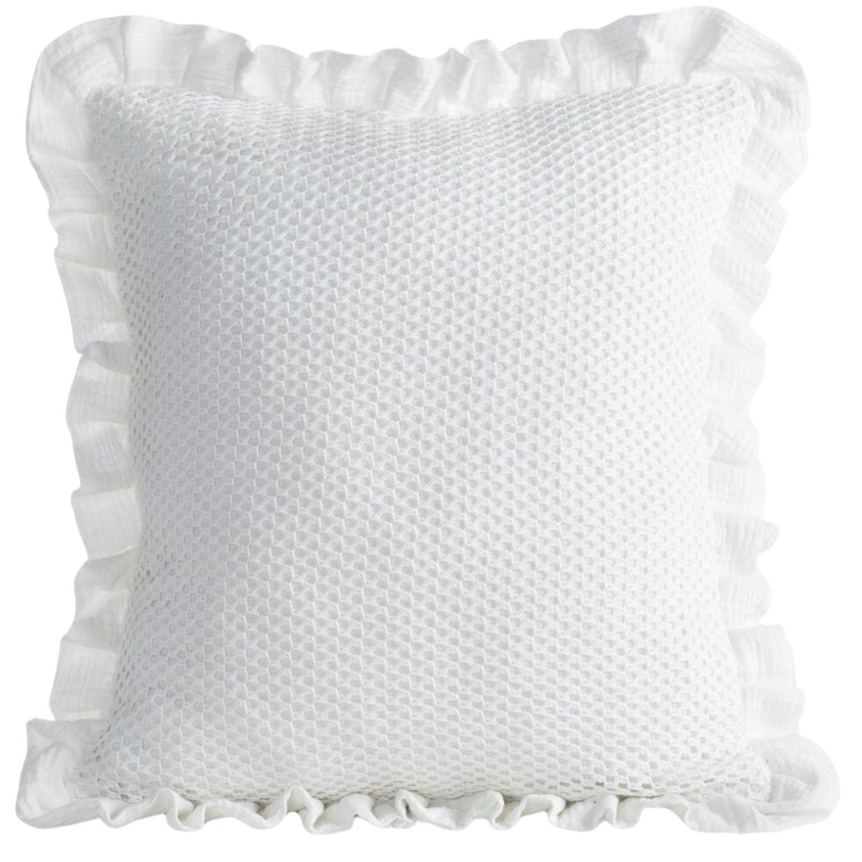 Poszewka MUSLIN 2 bawełniana biała siateczka 45x45 cm