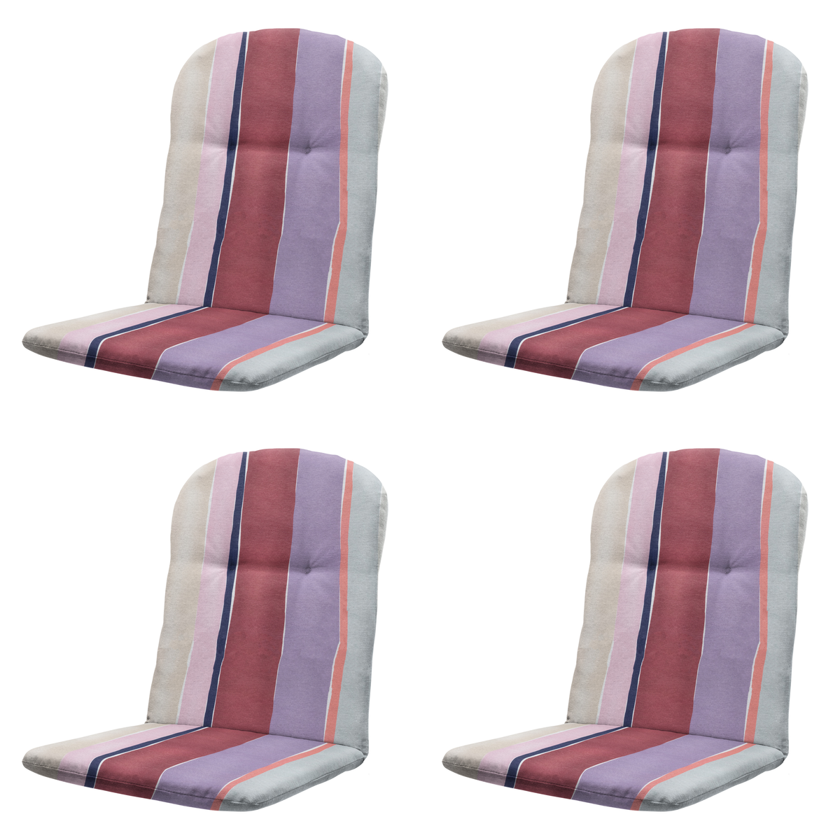 Madison kuipstoelkussen hoge rug Nox - mulitkleur - 96x45x3,5cm - set van 4