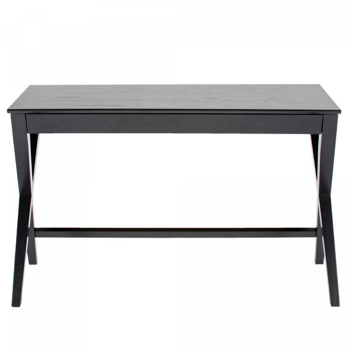 DELCOR - Bureau avec tiroir en bois noir 120cm