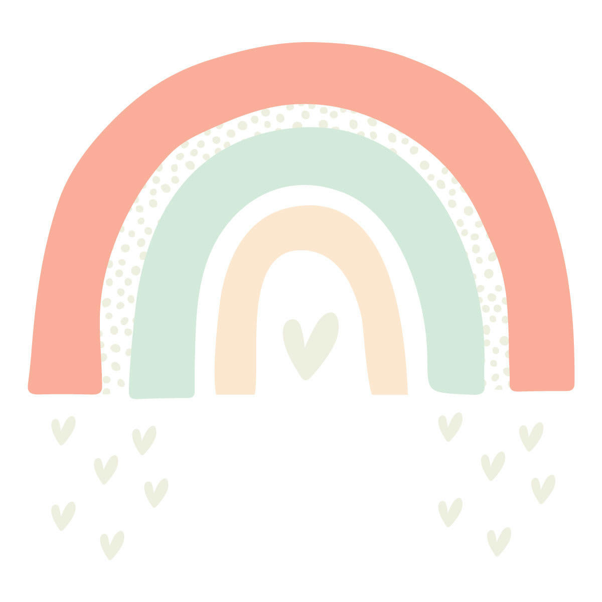 RAINBOWS1 - Stickers muraux en vinyle arc en ciel pêche et vert