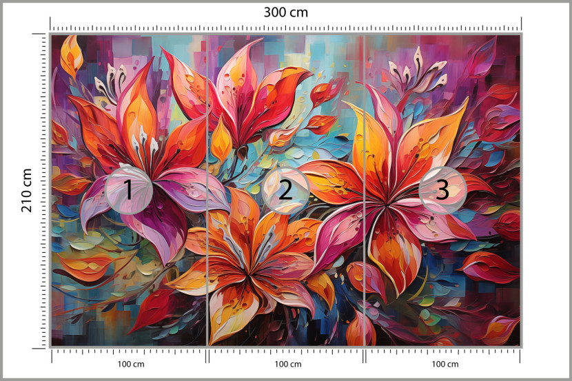 Fototapeta Abstrakcyjne Kwiaty W Stylu Vintage 300x210cm