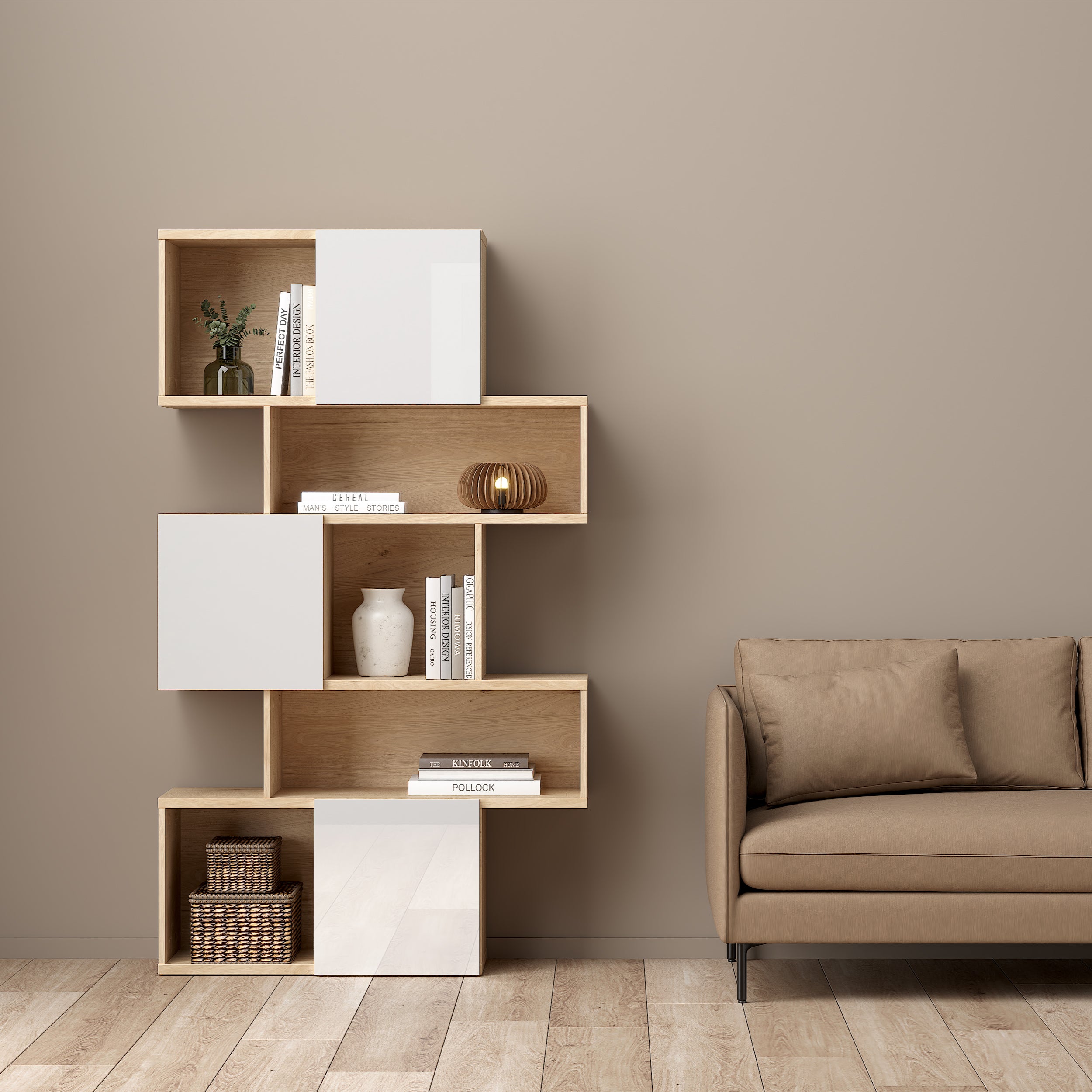 by fonQ basic Puzzle Boekenkast Asymmetrisch - Wit