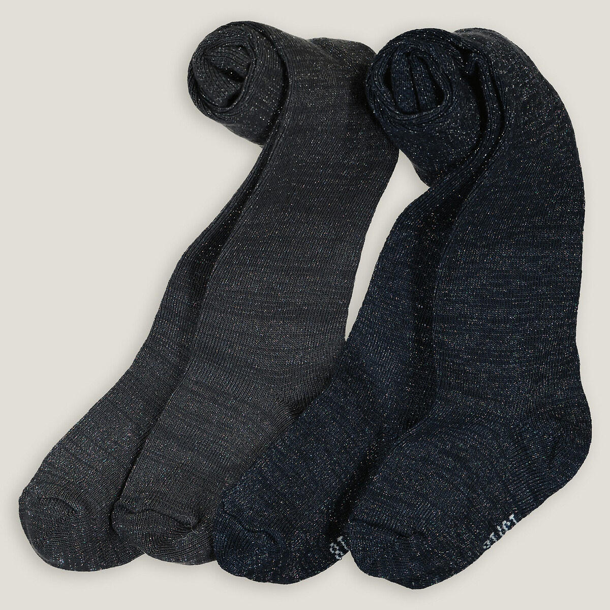Lot de 2 paires de collants effet pailleté