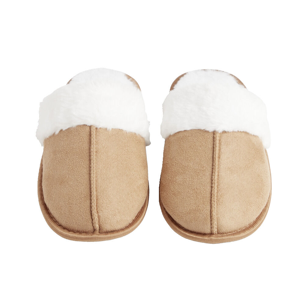 Chaussons mules femme marron fourrées T36/37