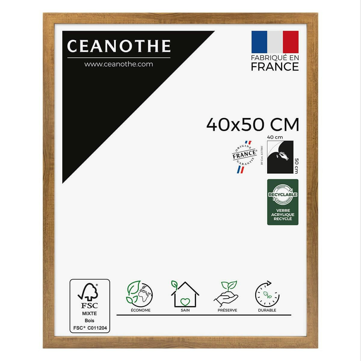 PRECIOUS - Cadre photo noyer 40x50 cm résine recyclée