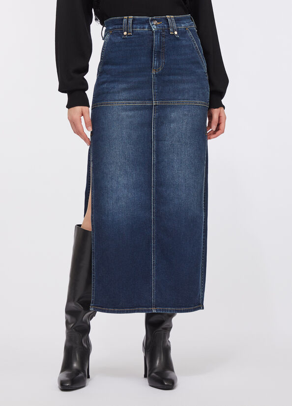 Gonna in denim con spacchi