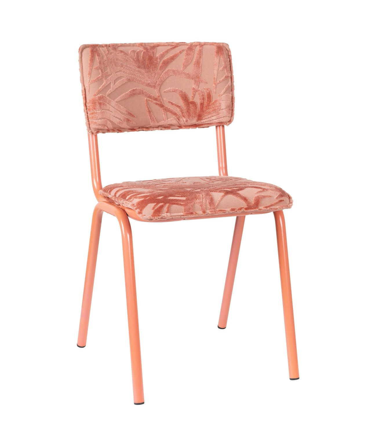 BACK TO MIAMI - Chaise de repas brodée velours rose