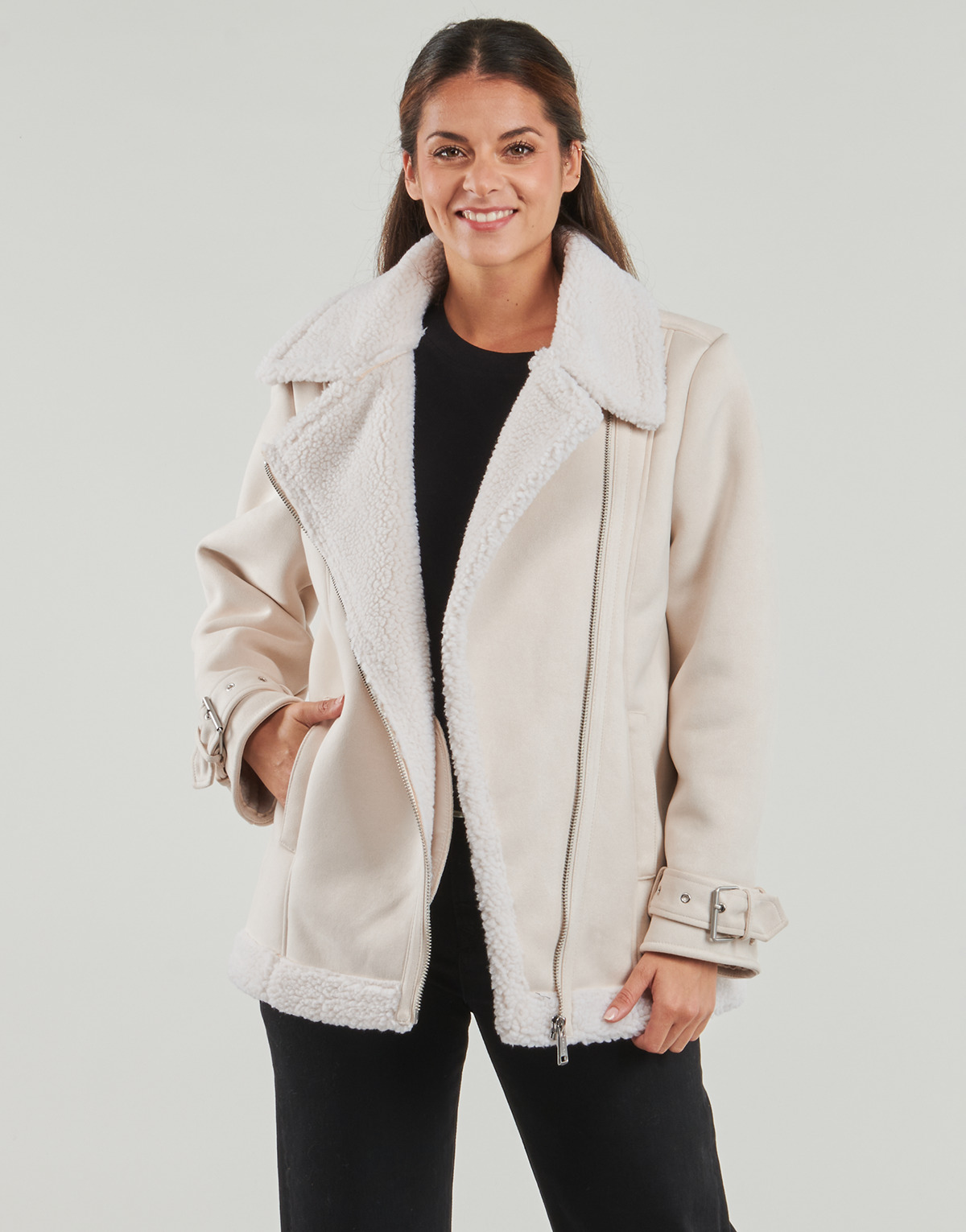 Guess - MARISTELLA FAUX SHEARLING - Beige
