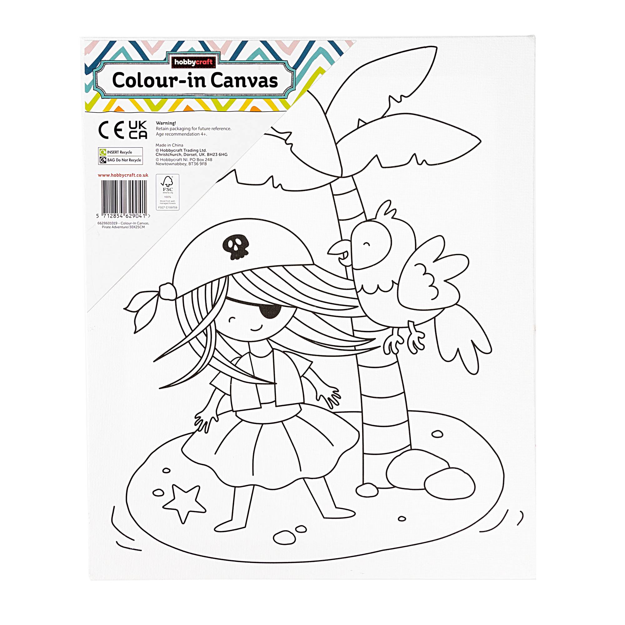 Pirate Adventure Colour-in Canvas