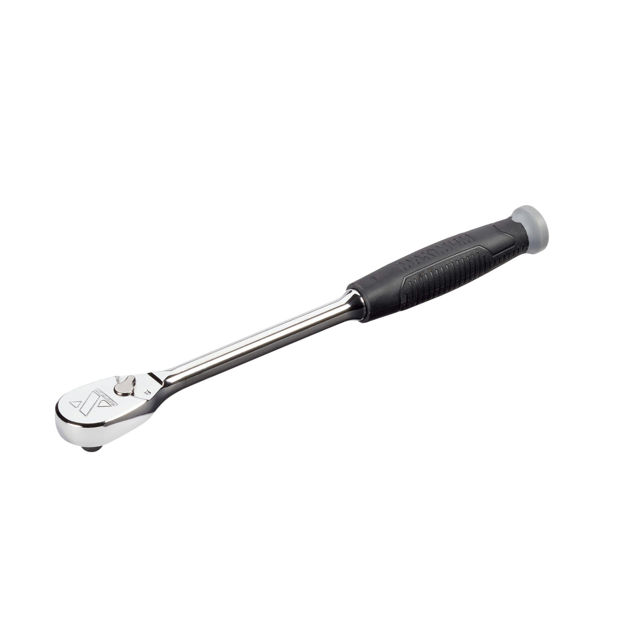 MAXIMUM 1/4-in Drive 90-Tooth Comfort Grip Ratchet, Nickel-Chrome Plating, 8-in