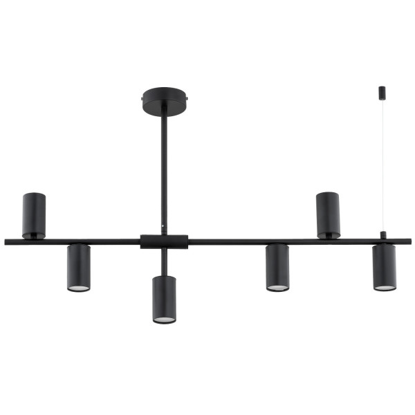 Lampa wisząca czarna SAUR 6xGU10x10W wym: 54x91x10 cm Alfa