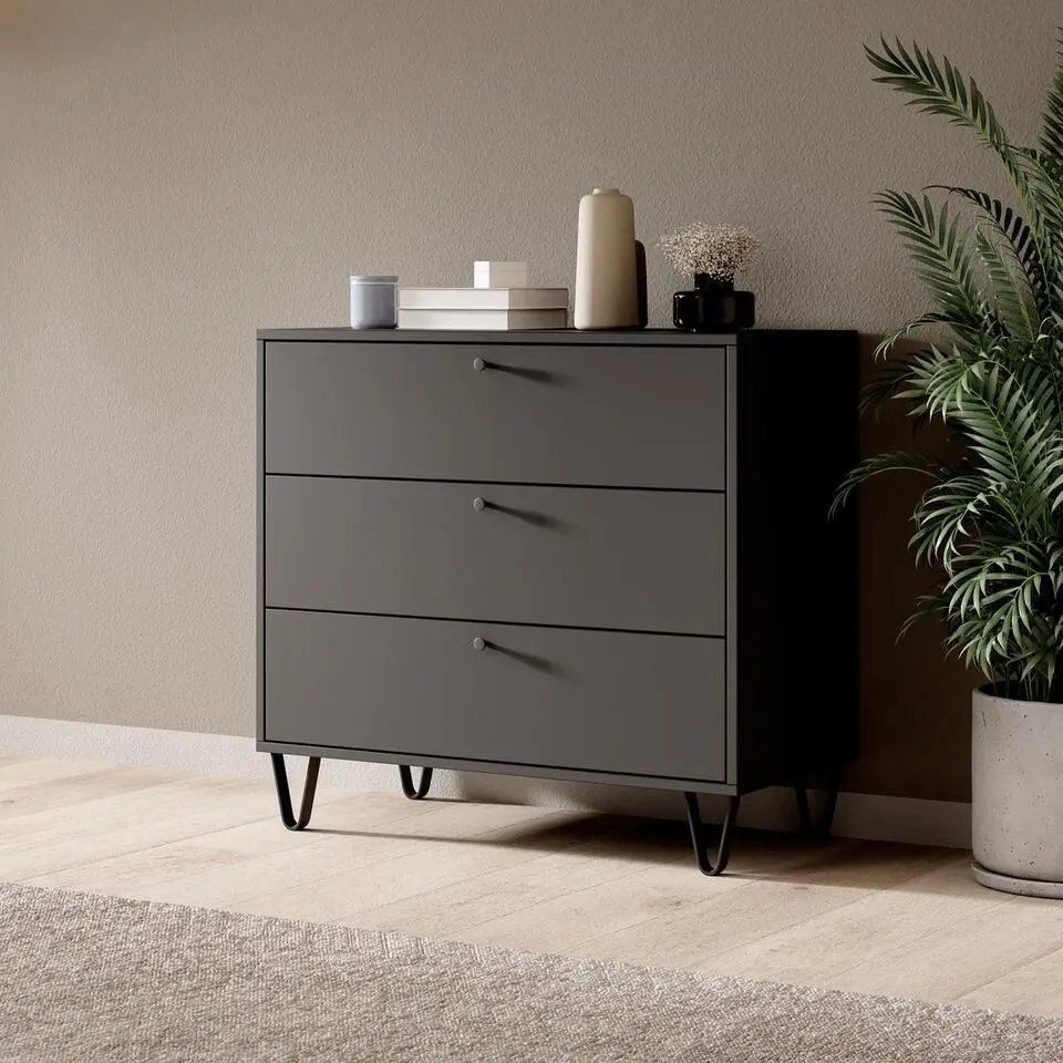 Meubella - Ladekast Apula - Antraciet - 84 cm