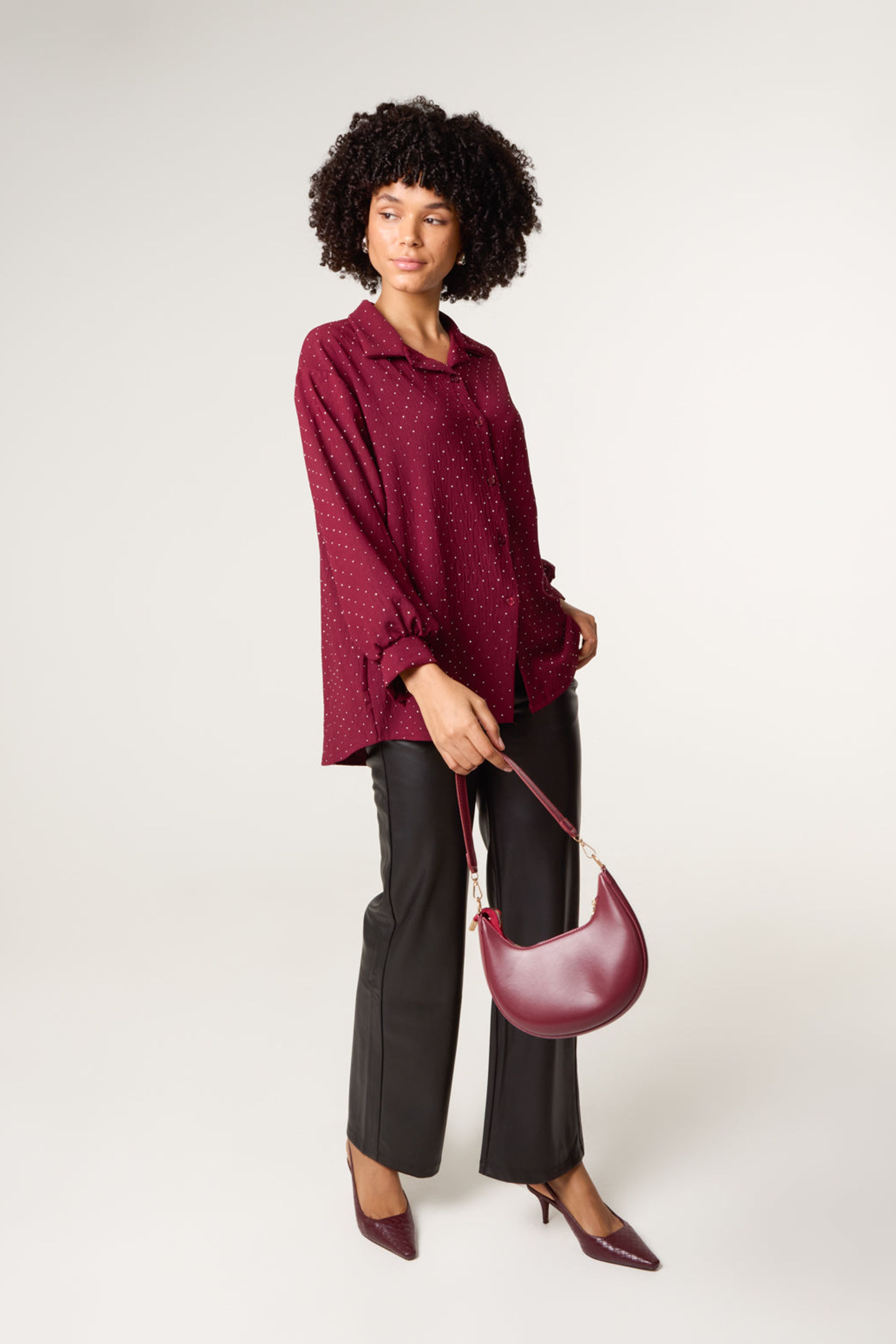 Blue Vanilla Wine Diamante Shirt