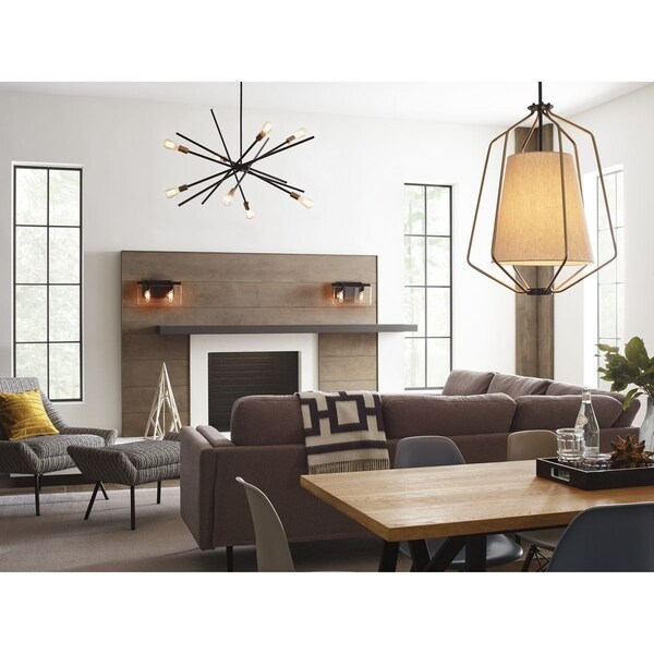 Glayse Collection 2-Light Antique Bronze Clear Glass Luxe Bath Vanity Light