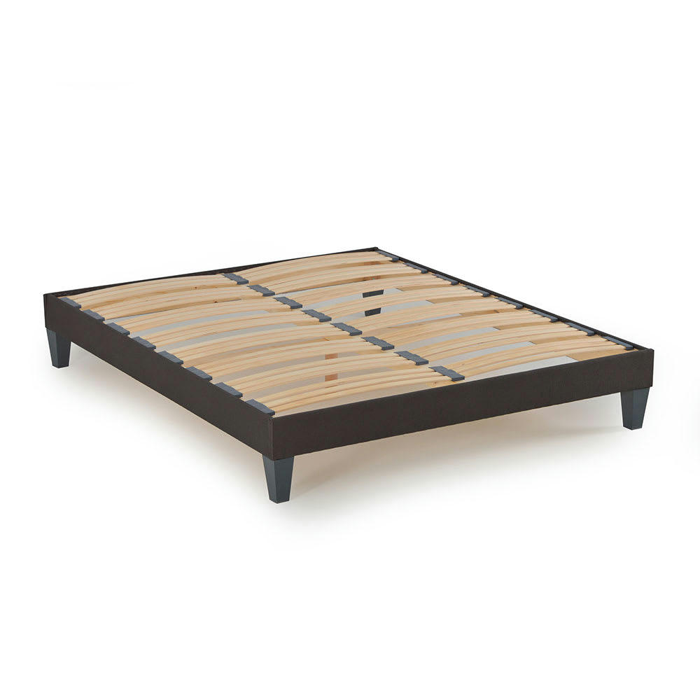 - sommier en kit tissu gris anthracite - 200x200 cm