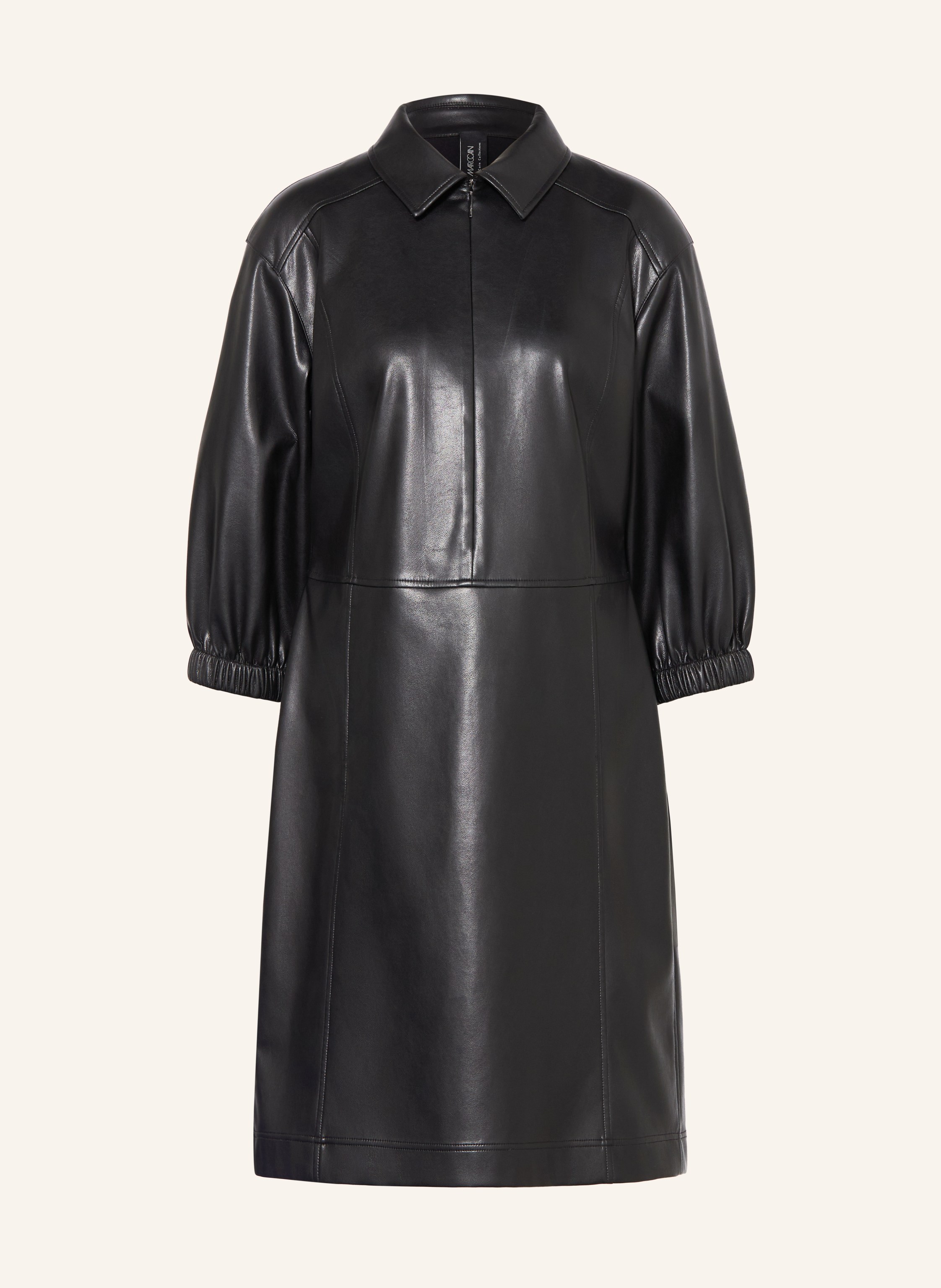 MARC CAIN Kleid in Lederoptik mit 3/4-Arm