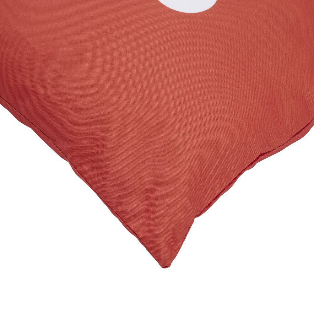 Coussin de jardin rectangulaire Madame Grillades terracotta et blanc 40x60cm