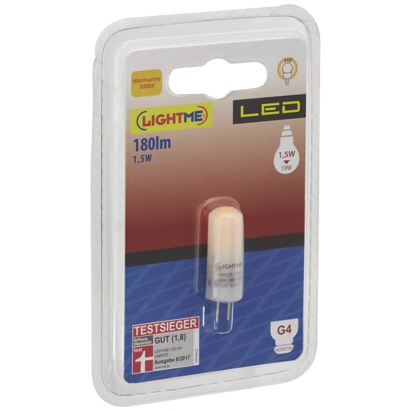 LED-Leuchtmittel, 1,5 W, G4, 3000 K, warmweiß, 180 lm