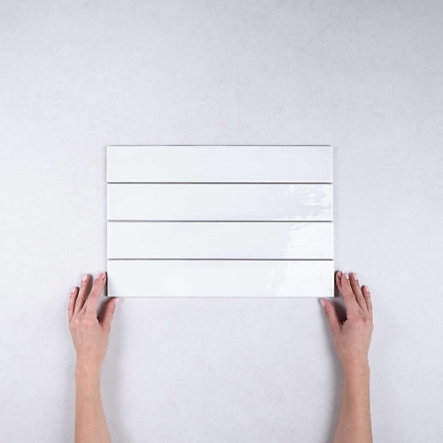 Faïence Effet Zellige Blanc MANACOR 6,5x40 white - Les Carreaux de Jean