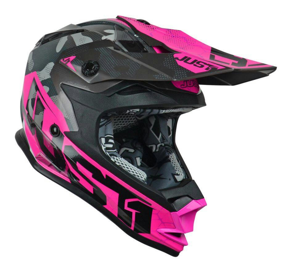 Just1 J32 Youth MX Helmet, Camo Pink Gloss