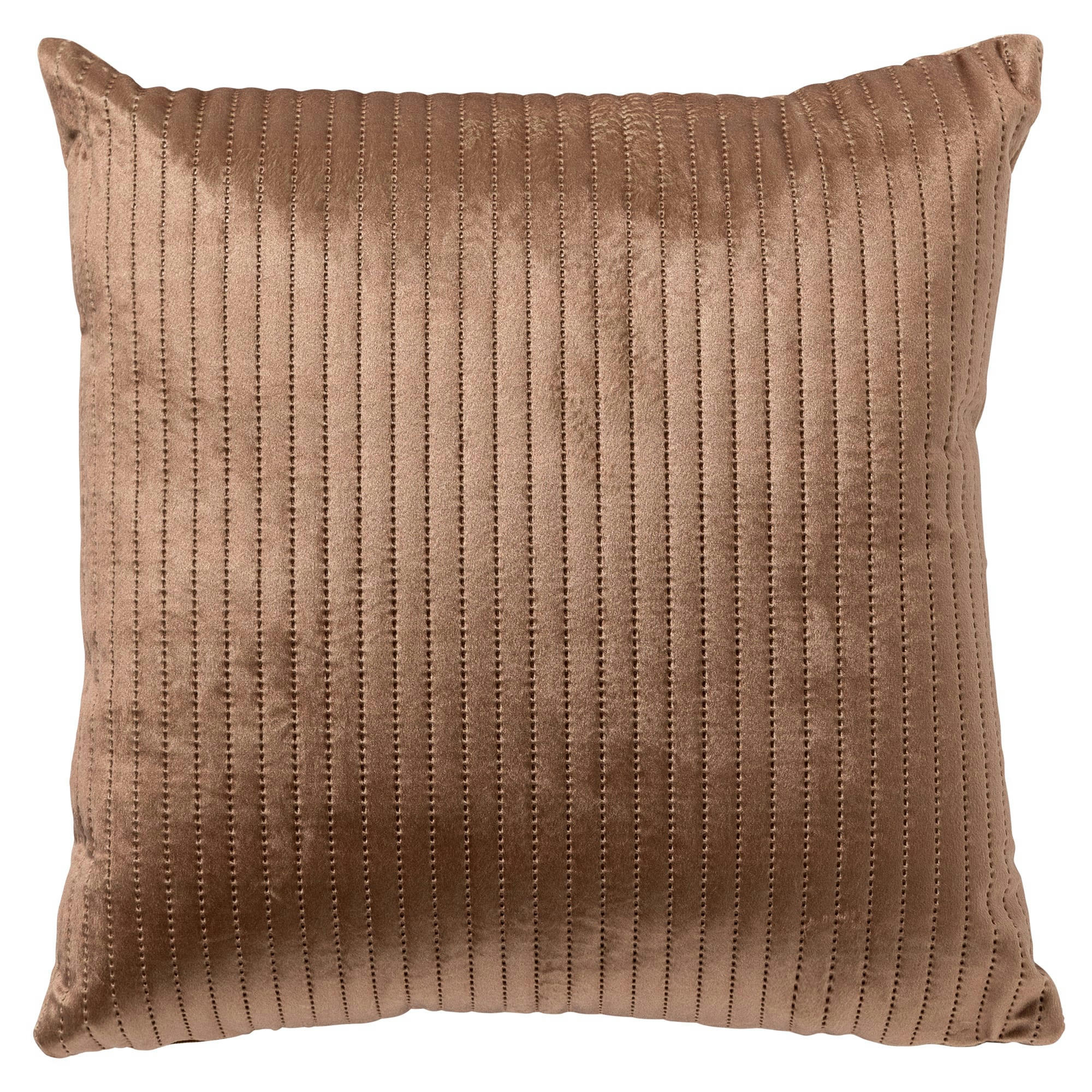 - Housse de coussin marron en velours-40x40 cm avec motif rayé