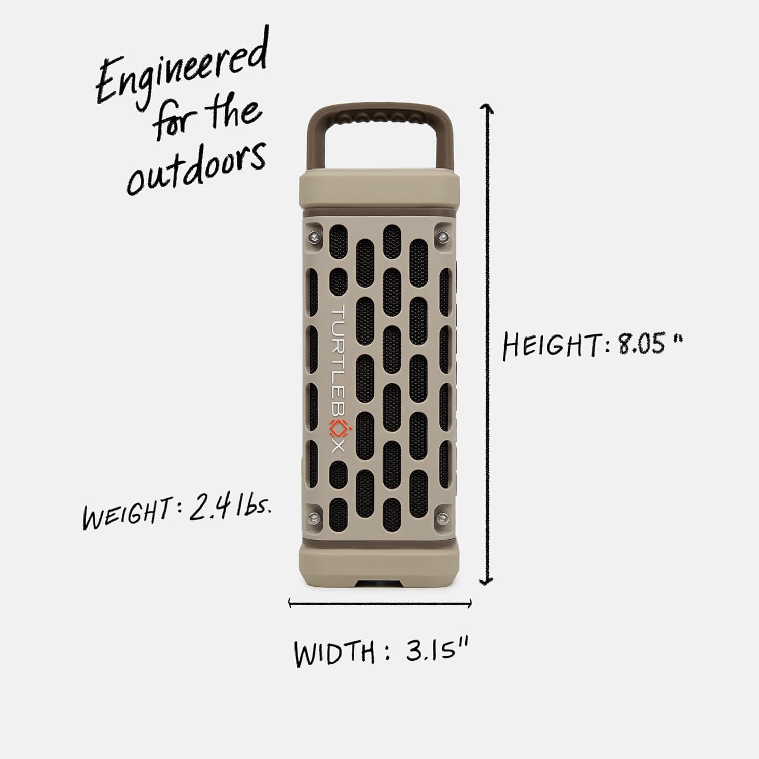Turtlebox Ranger: Loud! Outdoor Portable Bluetooth 5.4 Speaker | Rugged  Waterproof  Ultra-Portable | Plays to 105db  Deep Bass  Shockproof  Unlimited Pairing for Full Stereo Experience  Tan