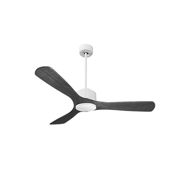 Modulo de KlassFan - Super destratificateur et ventilateur DC 132 cm Blanc pales bois noir sans Lumière25 à 40 m²