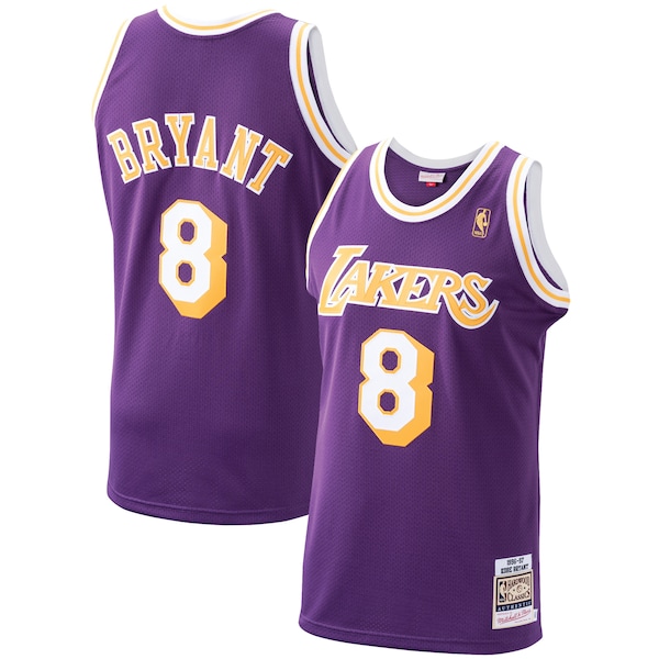 Men's Los Angeles Lakers Kobe Bryant Purple 1996/97 Hardwood Classics Authentic Jersey/Gold/Royal