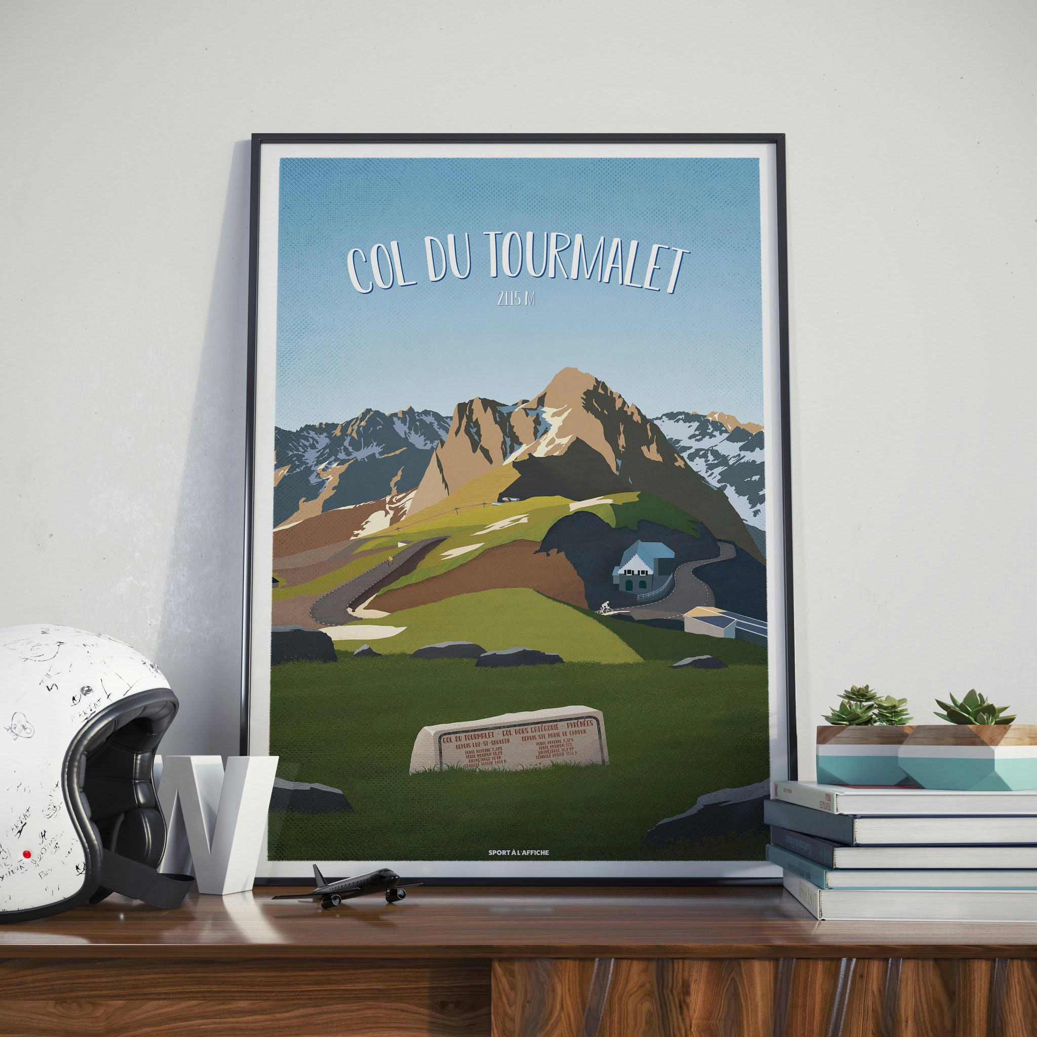 CYCLISME - Affiche Cyclisme - Affiche col du Tourmalet 40 x 60 cm