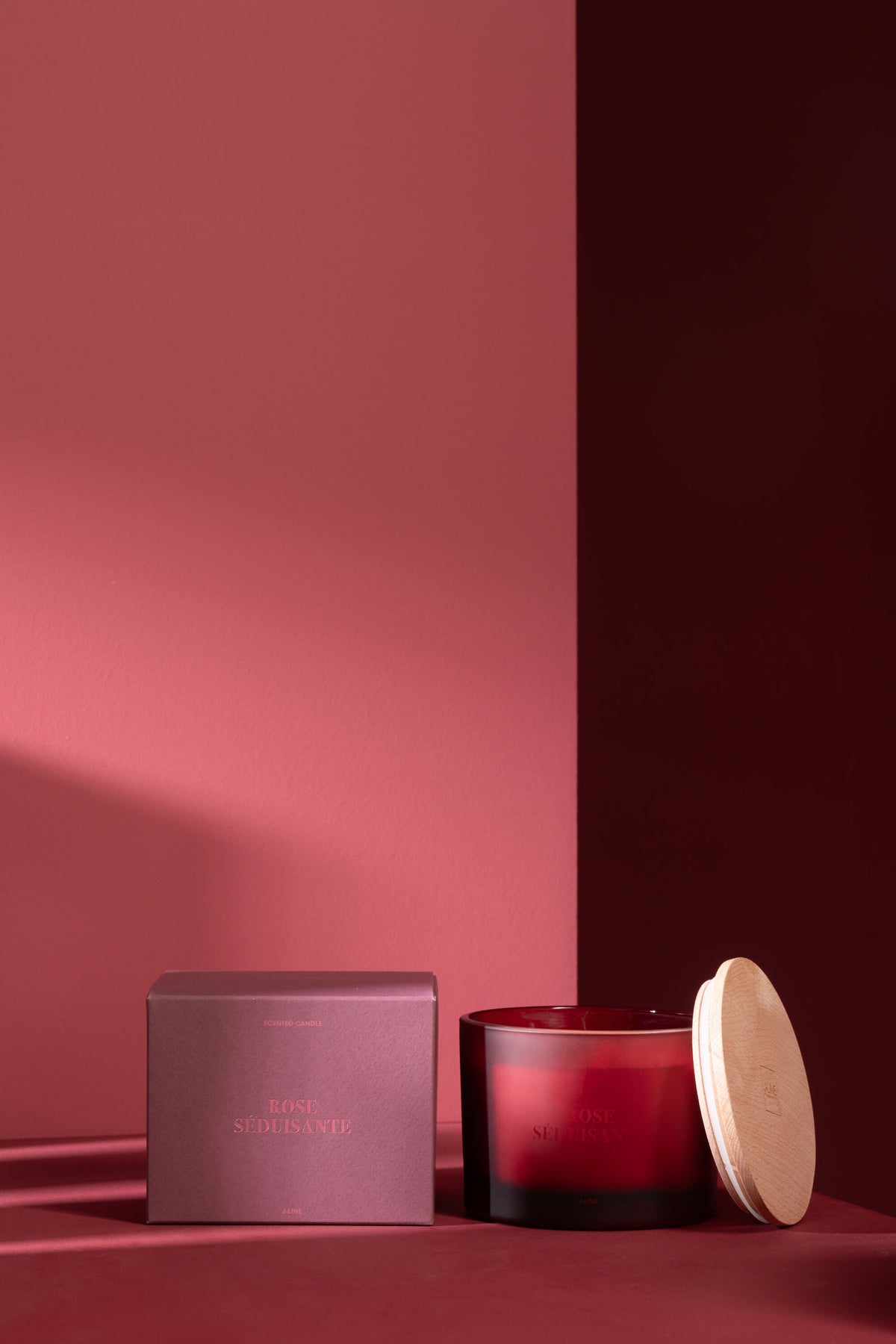 J-Line geurkaars Accords Essentiels - Rose Séduisante - rood - 28U