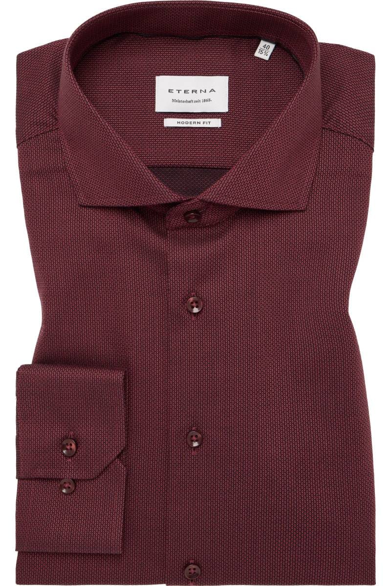 ETERNA Modern Fit Hemd Campari, Strukturiert