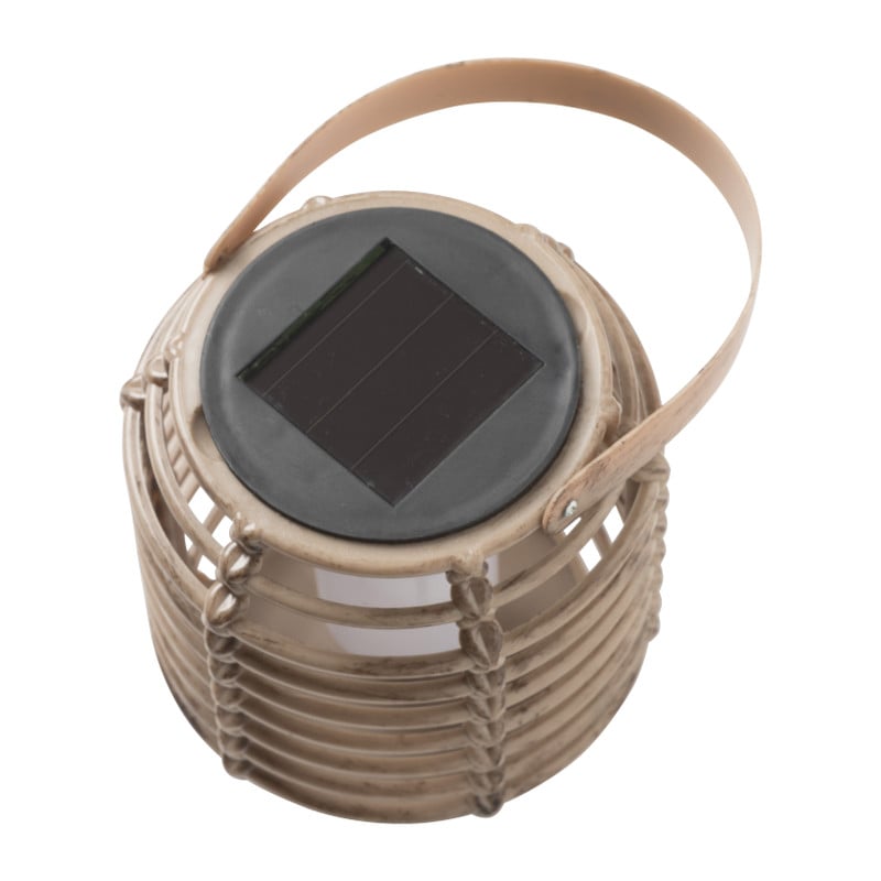 Solar lantaarn rond - bruin - &Oslash;10.5x10.5 cm