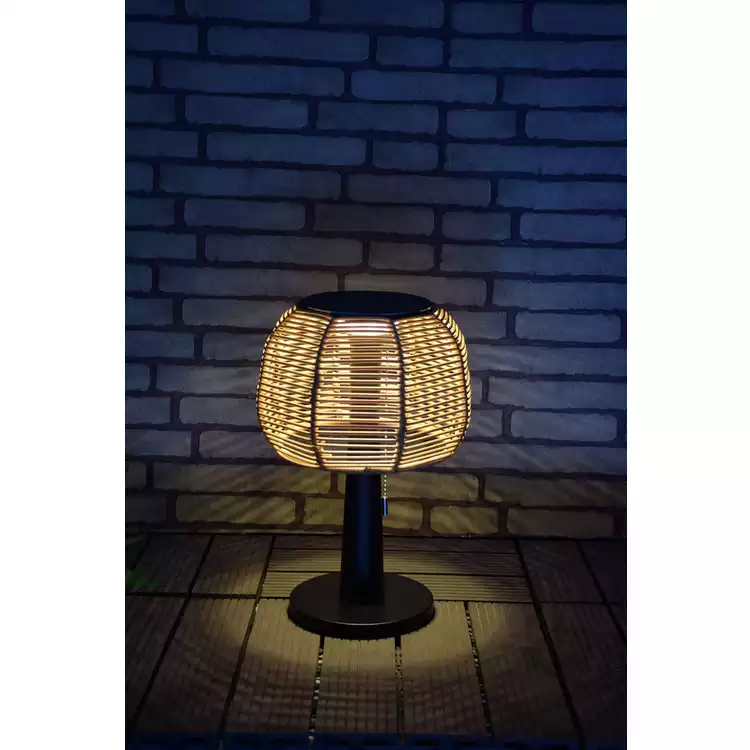 Habitat Warm White Solar Rattan Effect Table Lamp