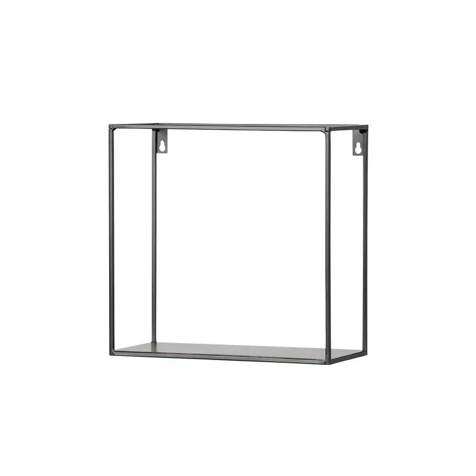 WOOOD Meert Wandplank - Metaal - Zwart - Set van 2