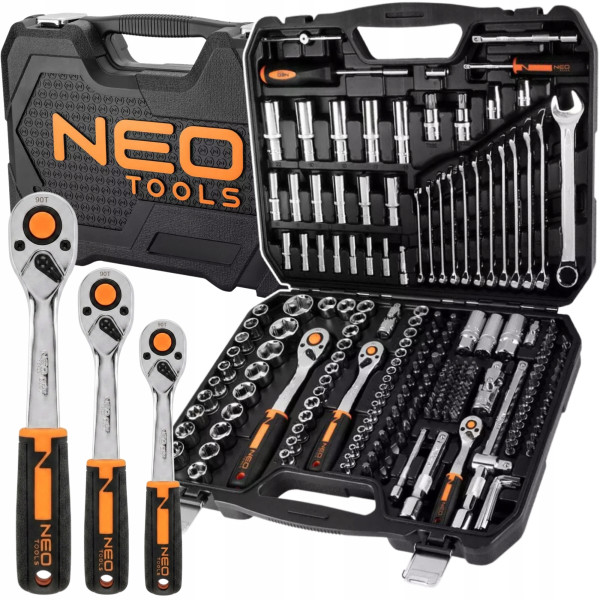 Zestaw kluczy nasadowych 219el. 1/2" 1/4" 3/8" NEO TOOLS