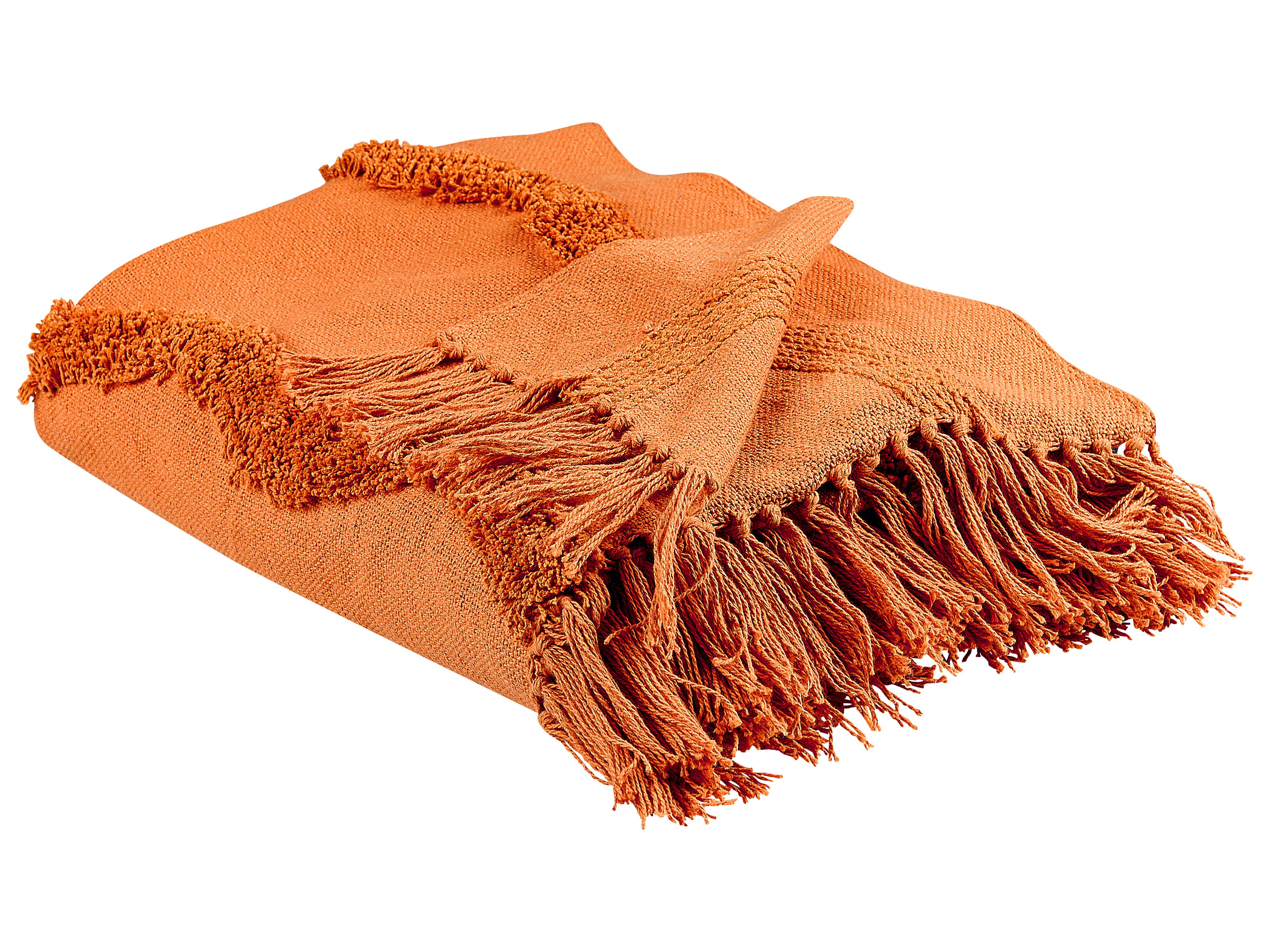 Blanket KHARI Cotton 125 x 150 cm Orange