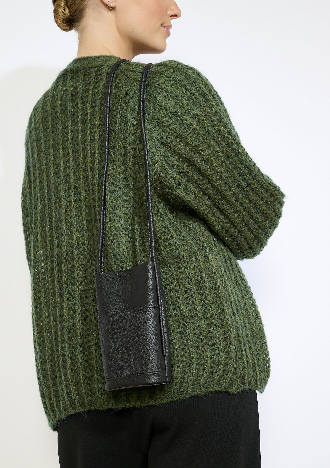 Mini bucket bag van imitatieleer