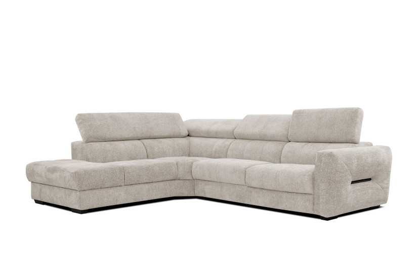 CALVERA Sofa narożna 5 osobowa lewa, ecru