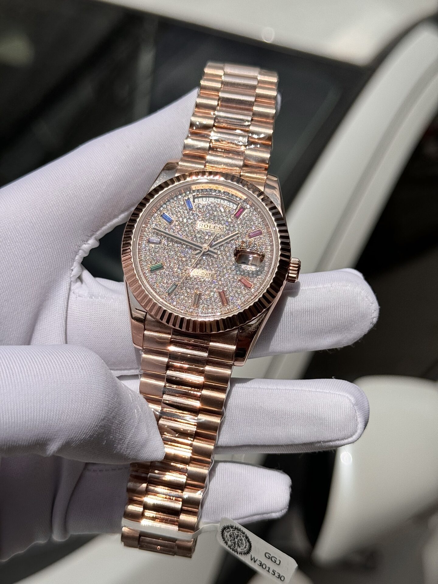 Rolex Day-Date RG Plated Diamond Dial 40mm Super Clone