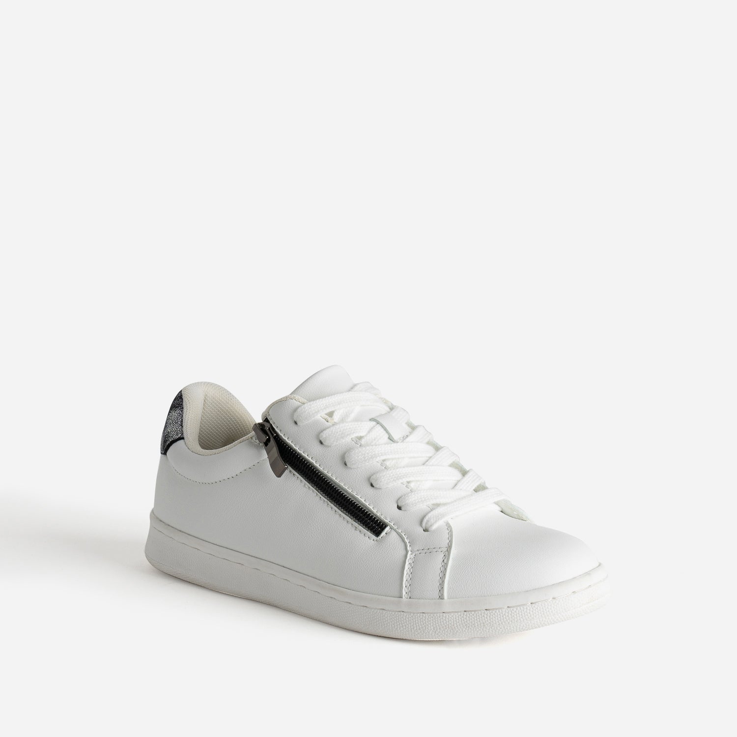 Tennis blanche contrefort marine irisé