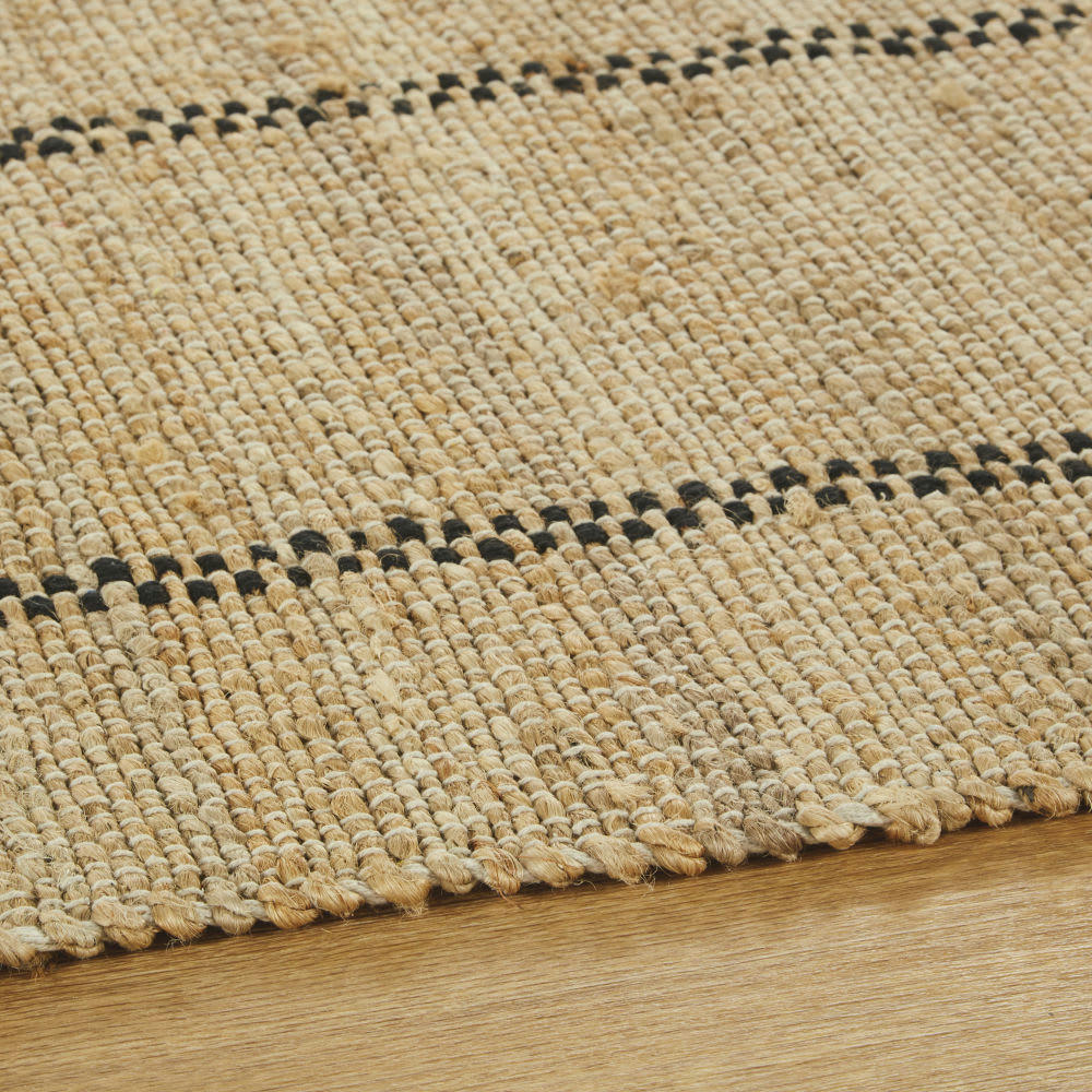 VIGNALETTA - Tapis en jute tissé et coton marron 140X200