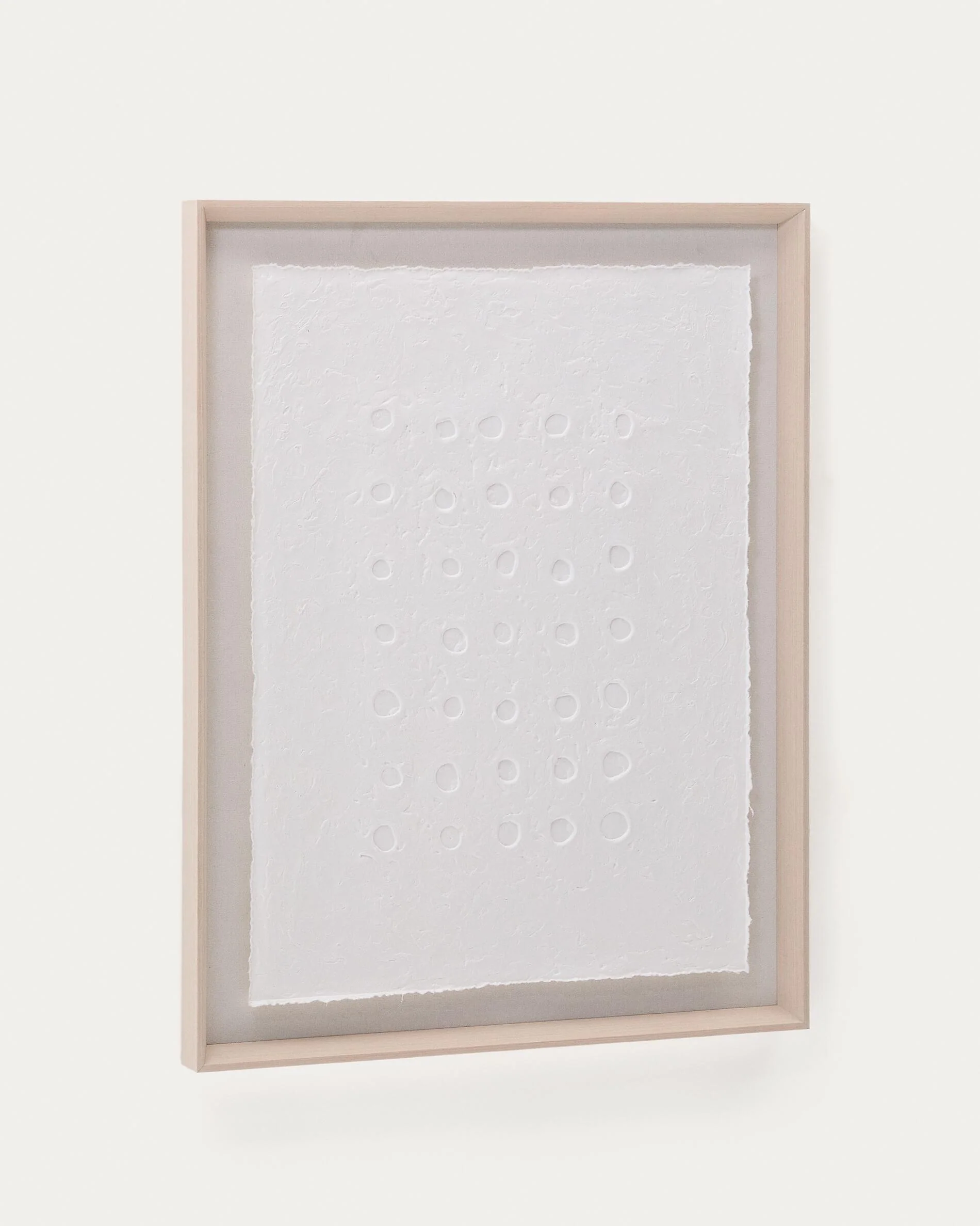 Olvin abstract picture on white recycled paper with hand-crafted reliefs 94 x 74 cm
