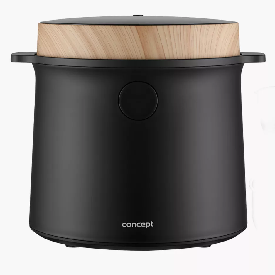 Ryżowar CONCEPT 2L czarny, dekor z drewna