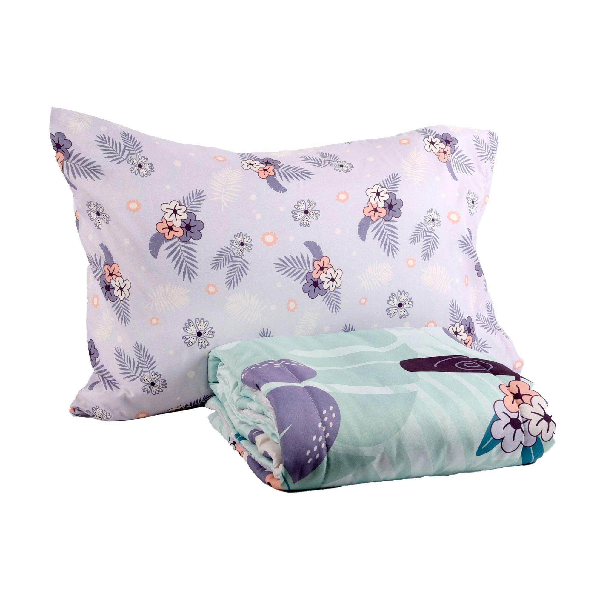 Nemcor 2-Piece Toddler Reversible Comforter Set, Happy Sloths
