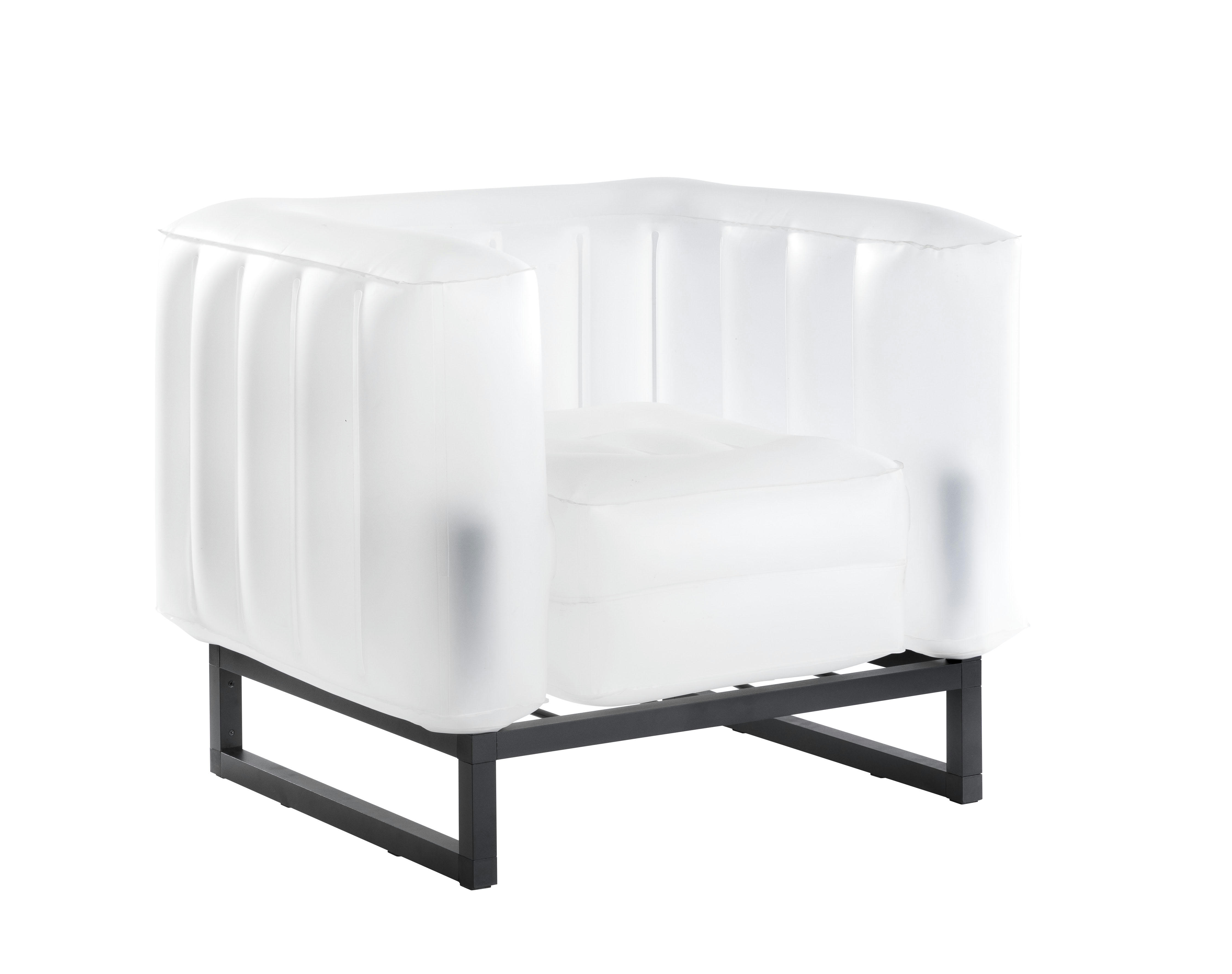 YOMI EKO - Fauteuil design Lumineux cadre aluminum assise thermoplastique blanc