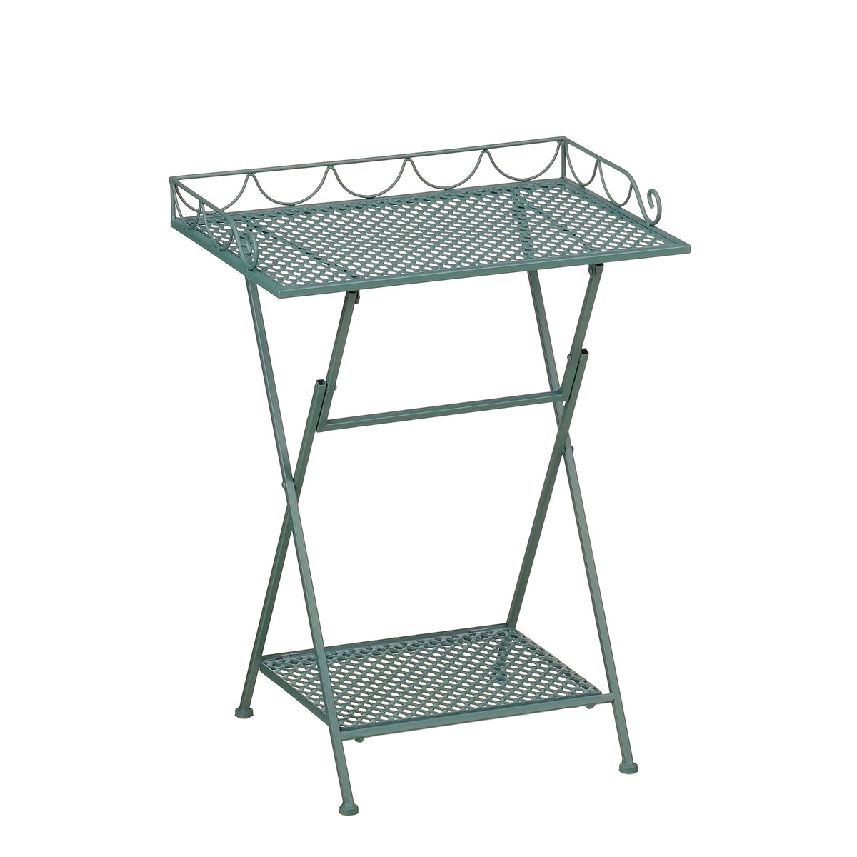 Mica Decorations Marseille Tuintafel - Plantenrek 50 x 38 x 68 cm - Tuintafeltje Bijzettafeltje - Tuintafeltje Weerbestendig IJzer - Tafeltje voor