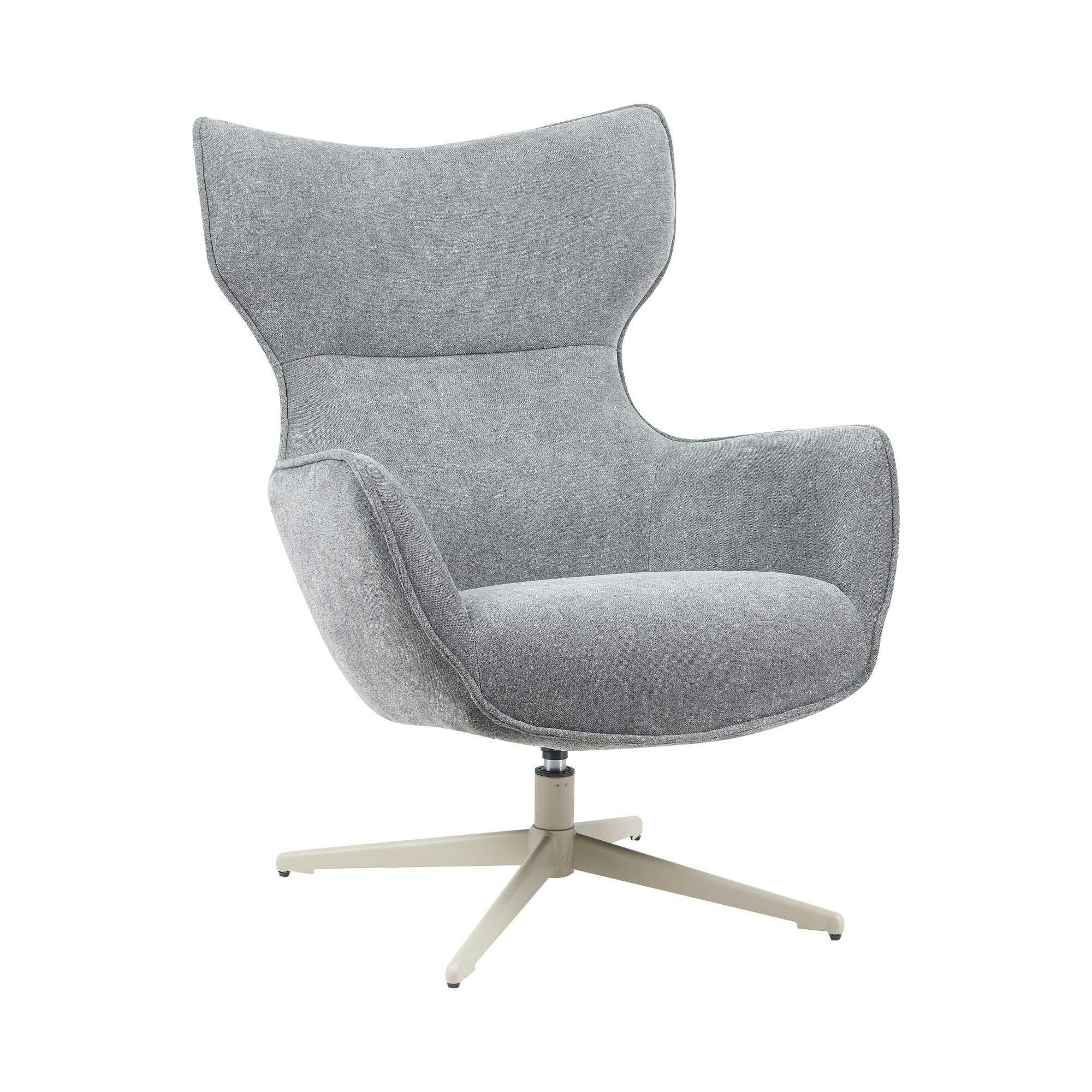Fauteuil pivotant design en tissu gris foncé BELORA