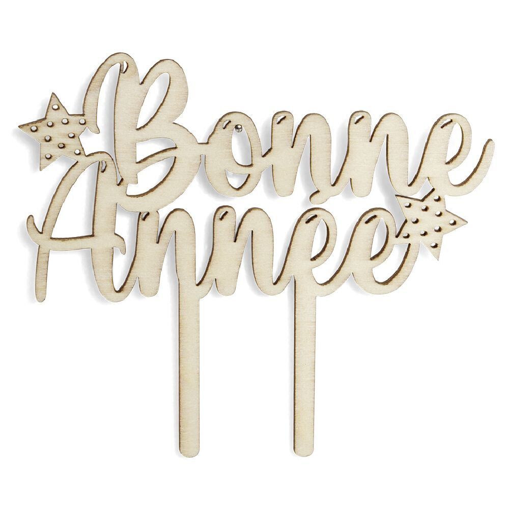 Décoration pour gâteau de No&euml;l en bois (4 modèles)