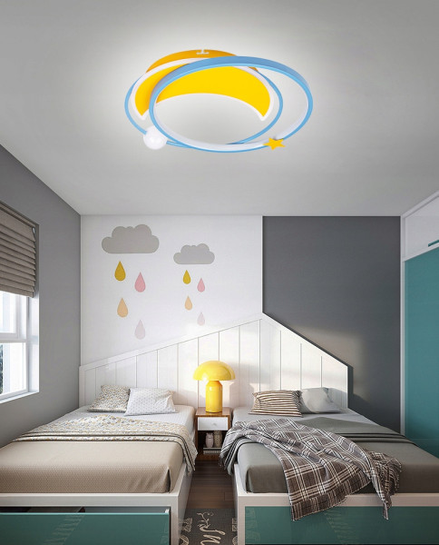Lampa sufitowa dziecięca żyrandol LED księżyc chmura nowość